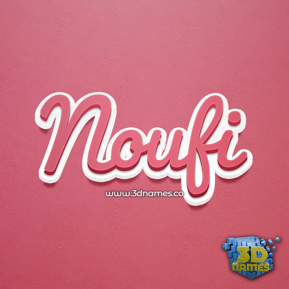 noufi in Red Scribble style - 3D name wallpaper