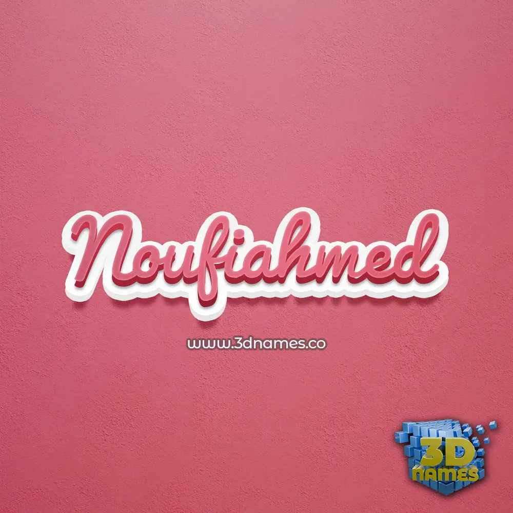 noufiahmed in Red Scribble style - 3D name wallpaper