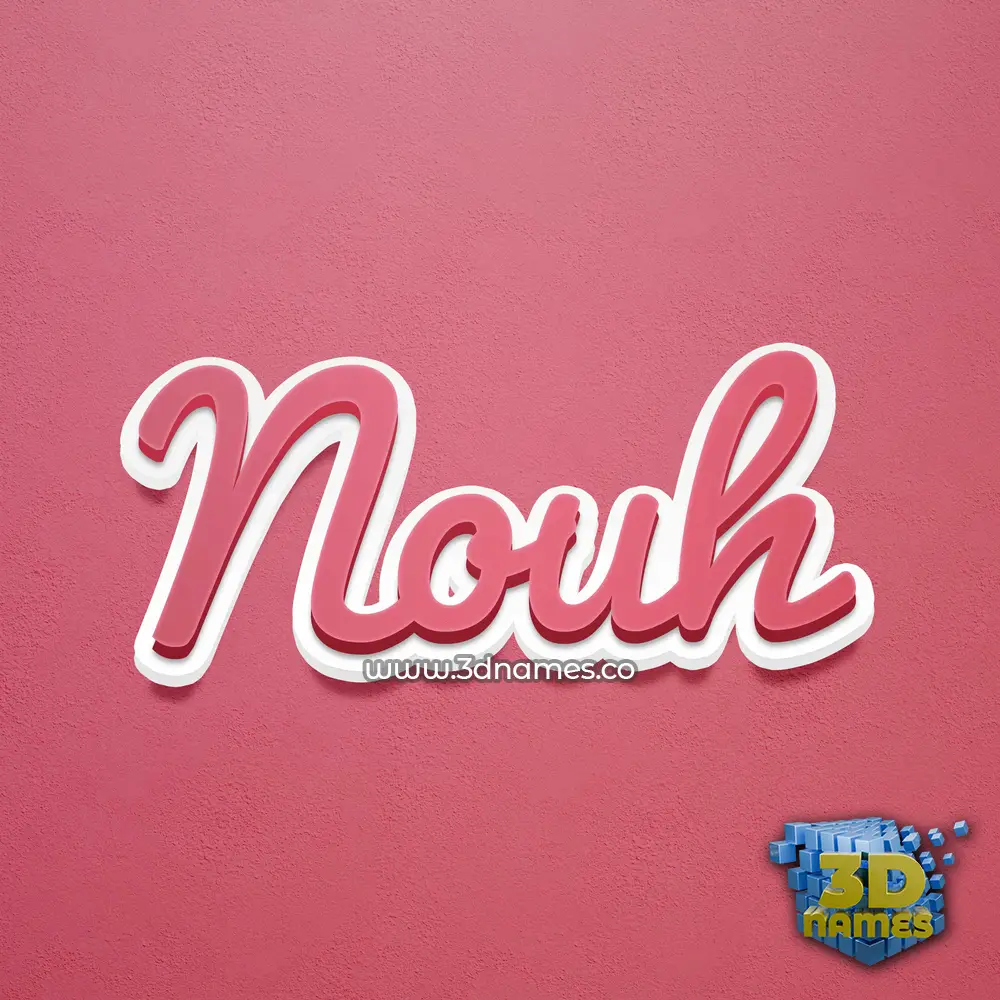 nouh in Red Scribble style - 3D name wallpaper