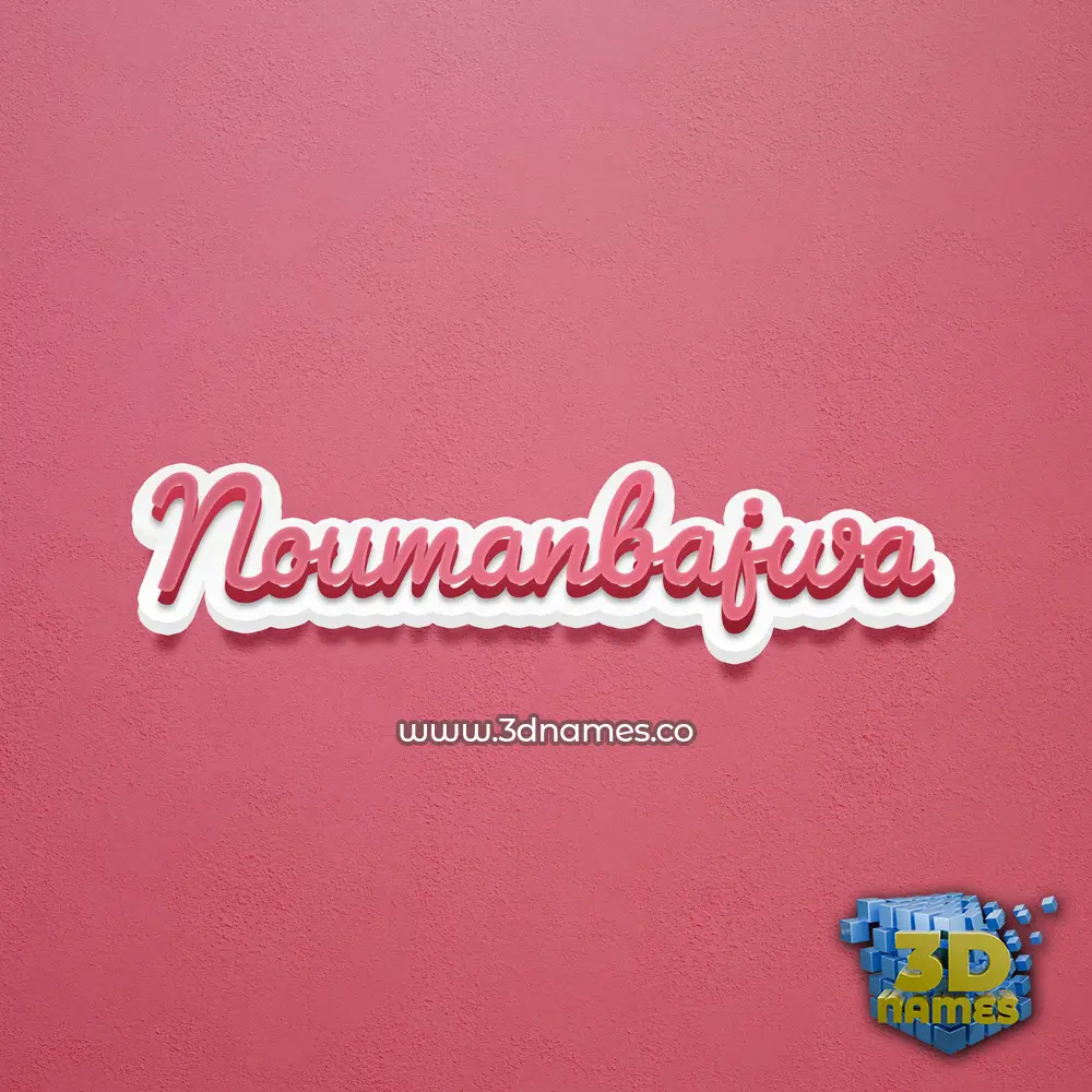 noumanbajwa in Red Scribble style - 3D name wallpaper