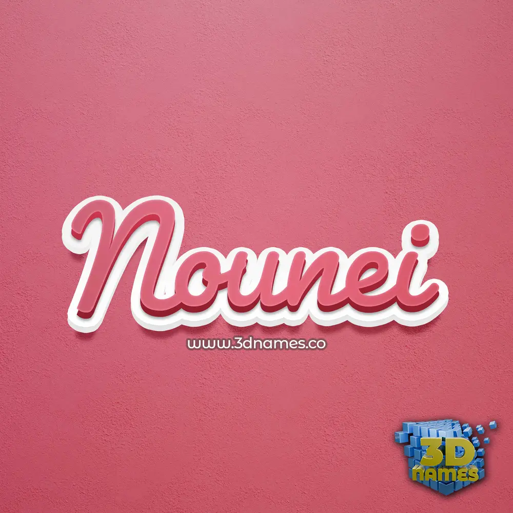 nounei in Red Scribble style - 3D name wallpaper