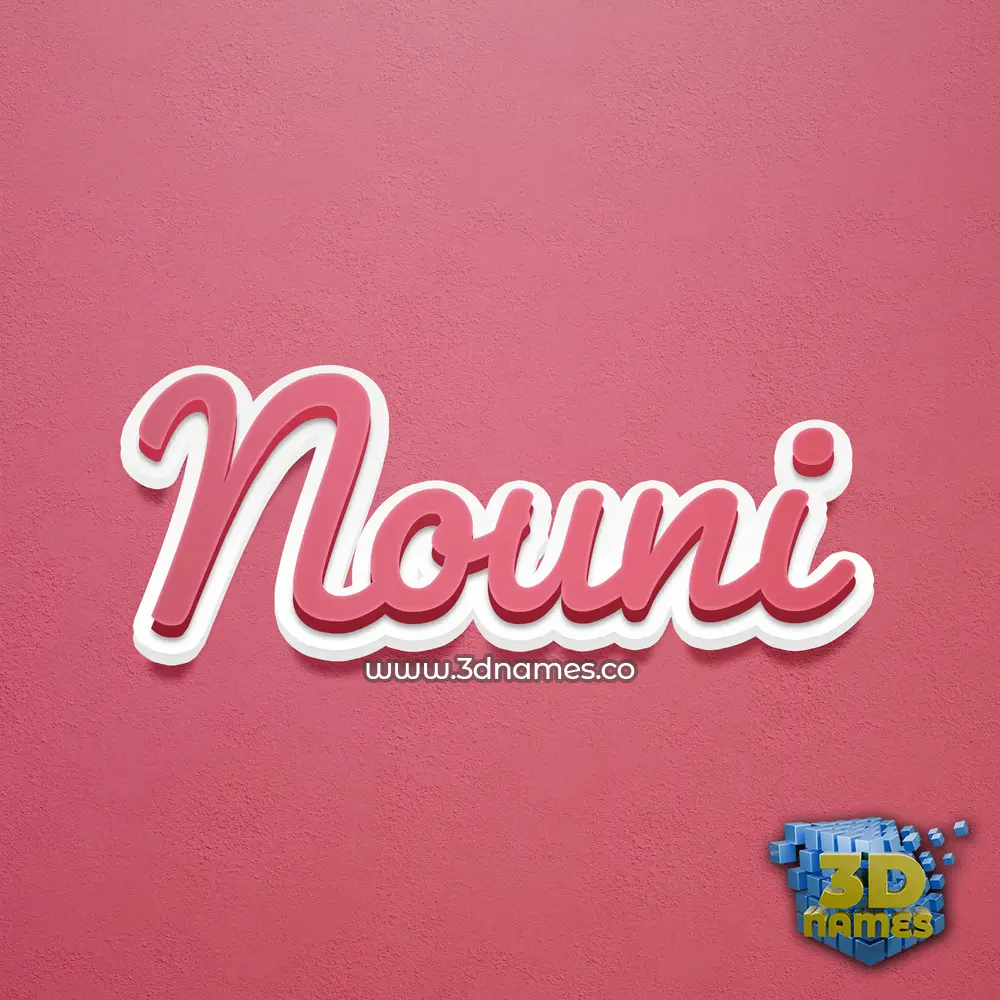 nouni in Red Scribble style - 3D name wallpaper