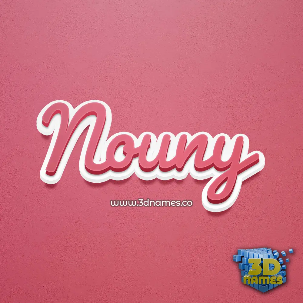 nouny in Red Scribble style - 3D name wallpaper