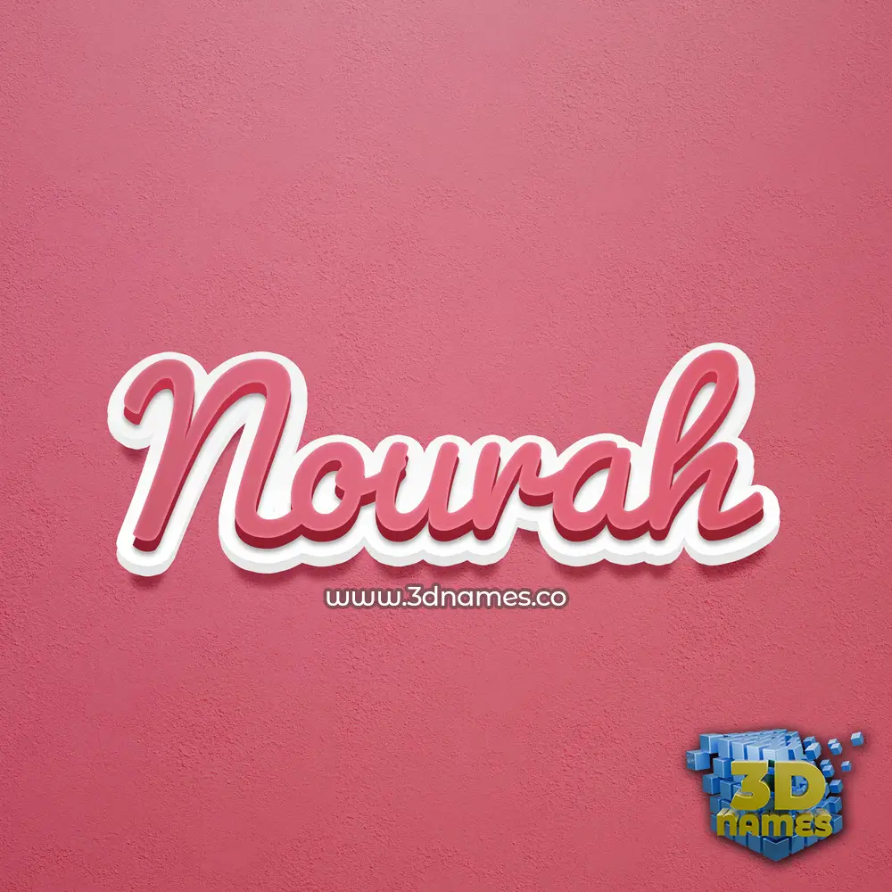 nourah in Red Scribble style - 3D name wallpaper