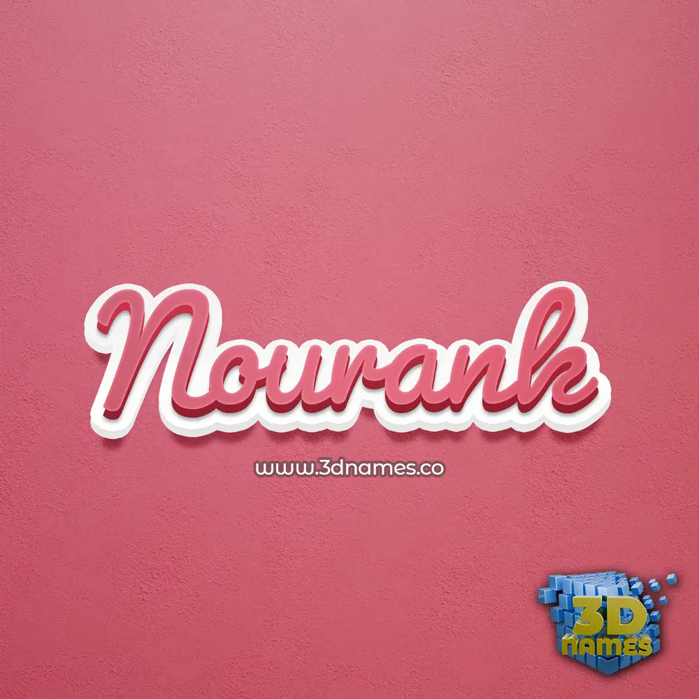 nourank in Red Scribble style - 3D name wallpaper