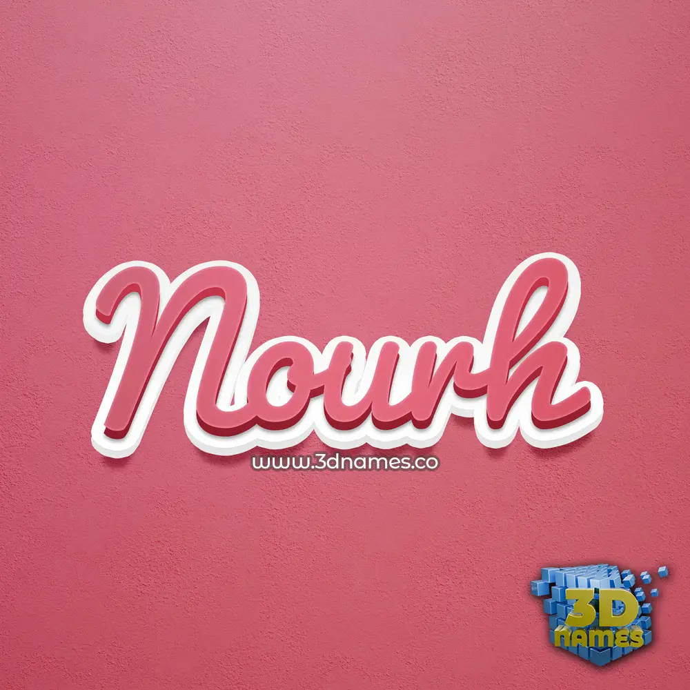 nourh in Red Scribble style - 3D name wallpaper