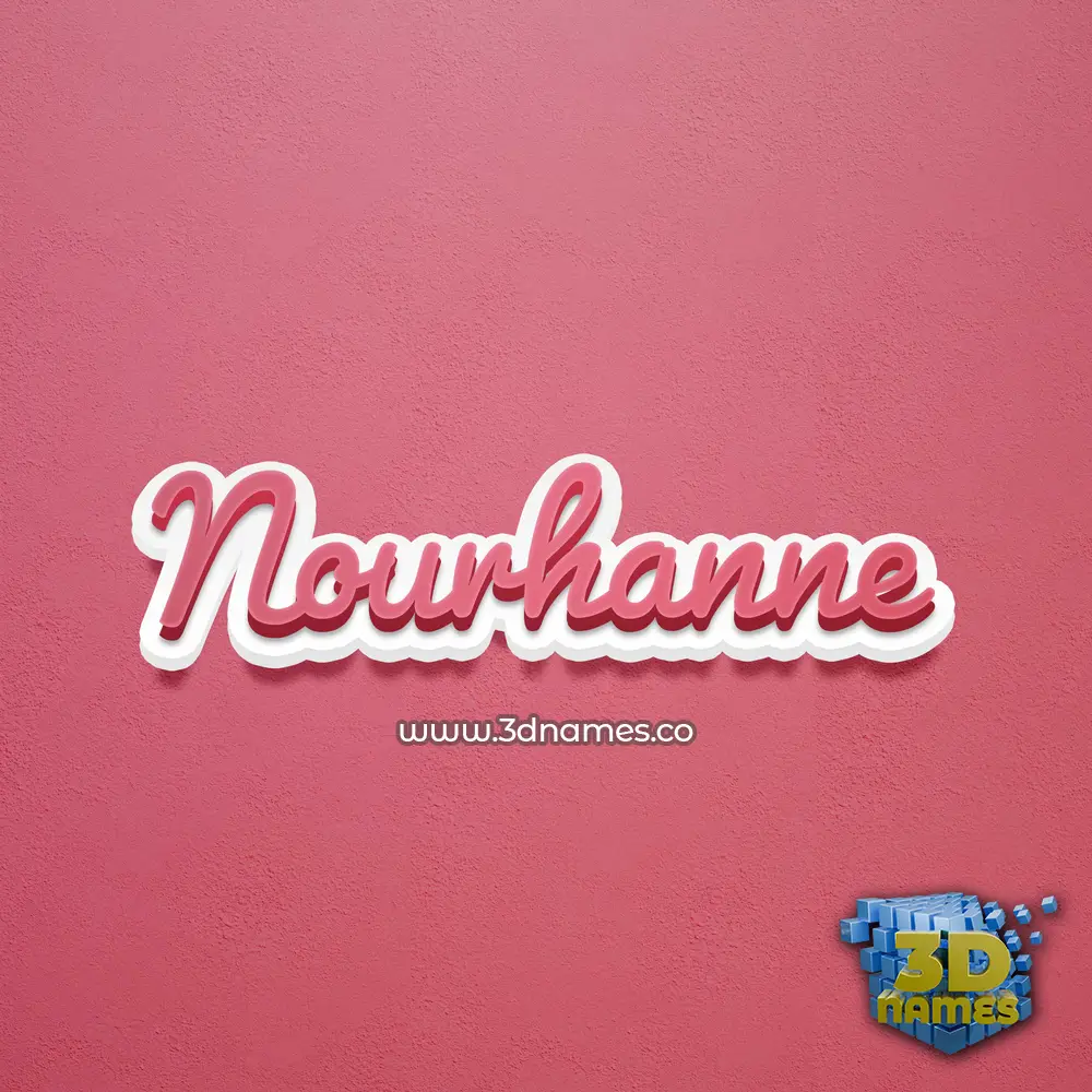 nourhanne in Red Scribble style - 3D name wallpaper