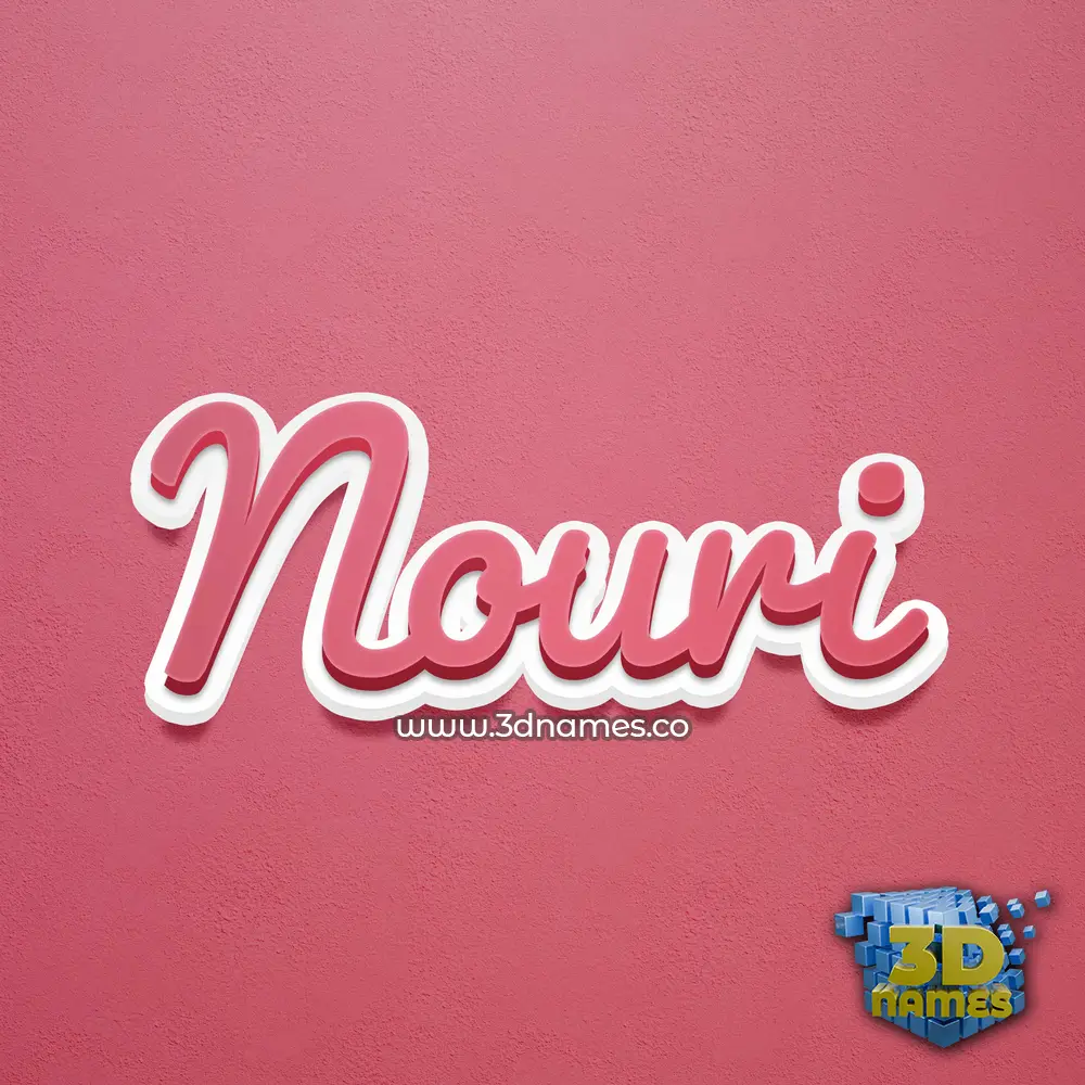 nouri in Red Scribble style - 3D name wallpaper