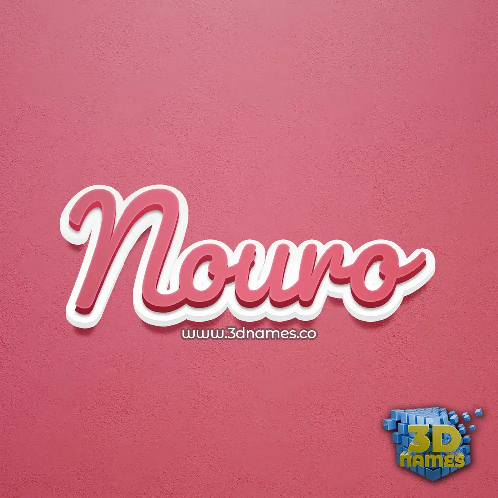 nouro in Red Scribble style - 3D name wallpaper
