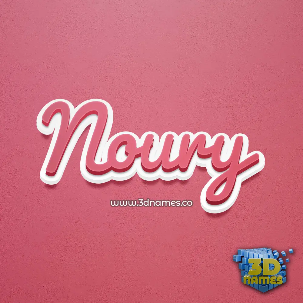 noury in Red Scribble style - 3D name wallpaper