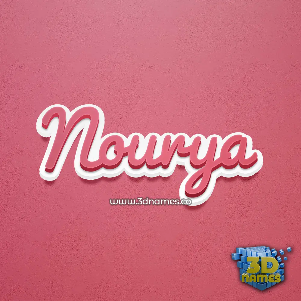 nourya in Red Scribble style - 3D name wallpaper