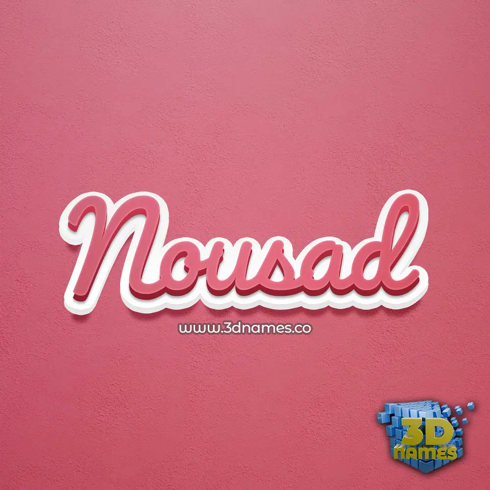 nousad in Red Scribble style - 3D name wallpaper