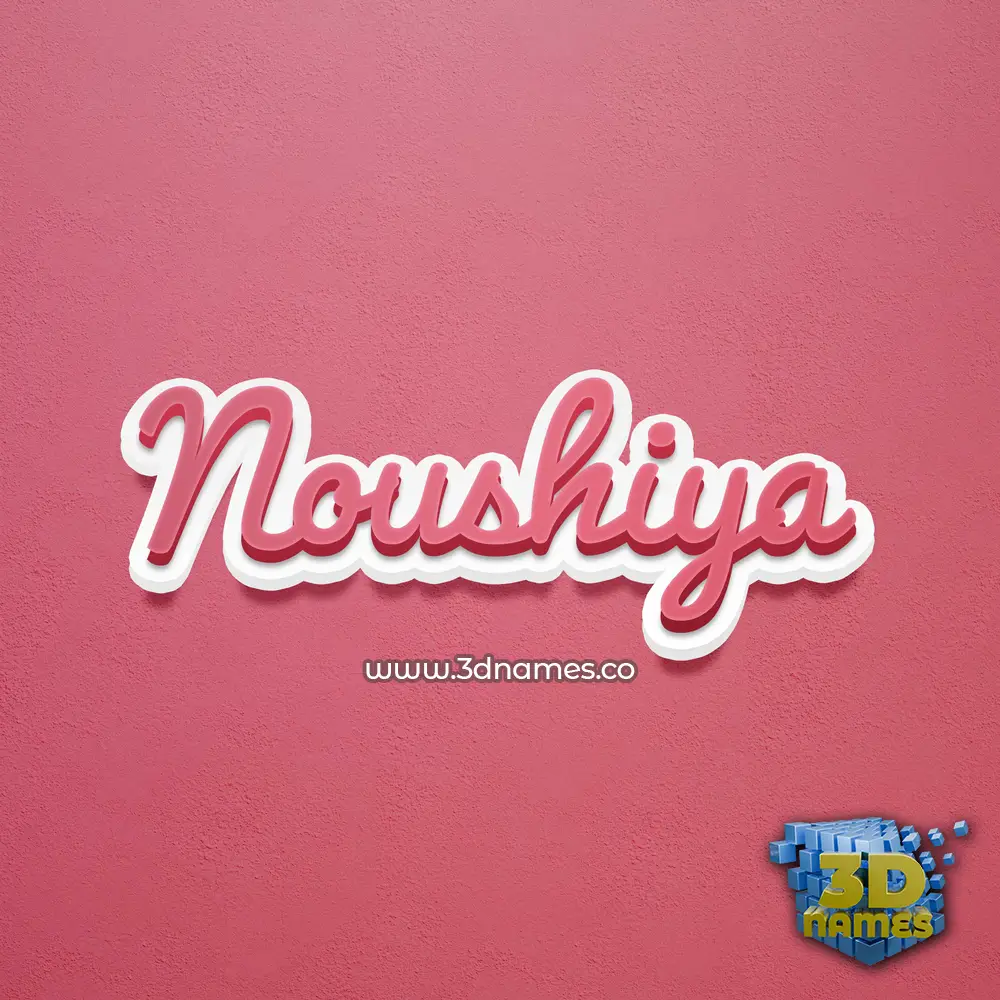 noushiya in Red Scribble style - 3D name wallpaper