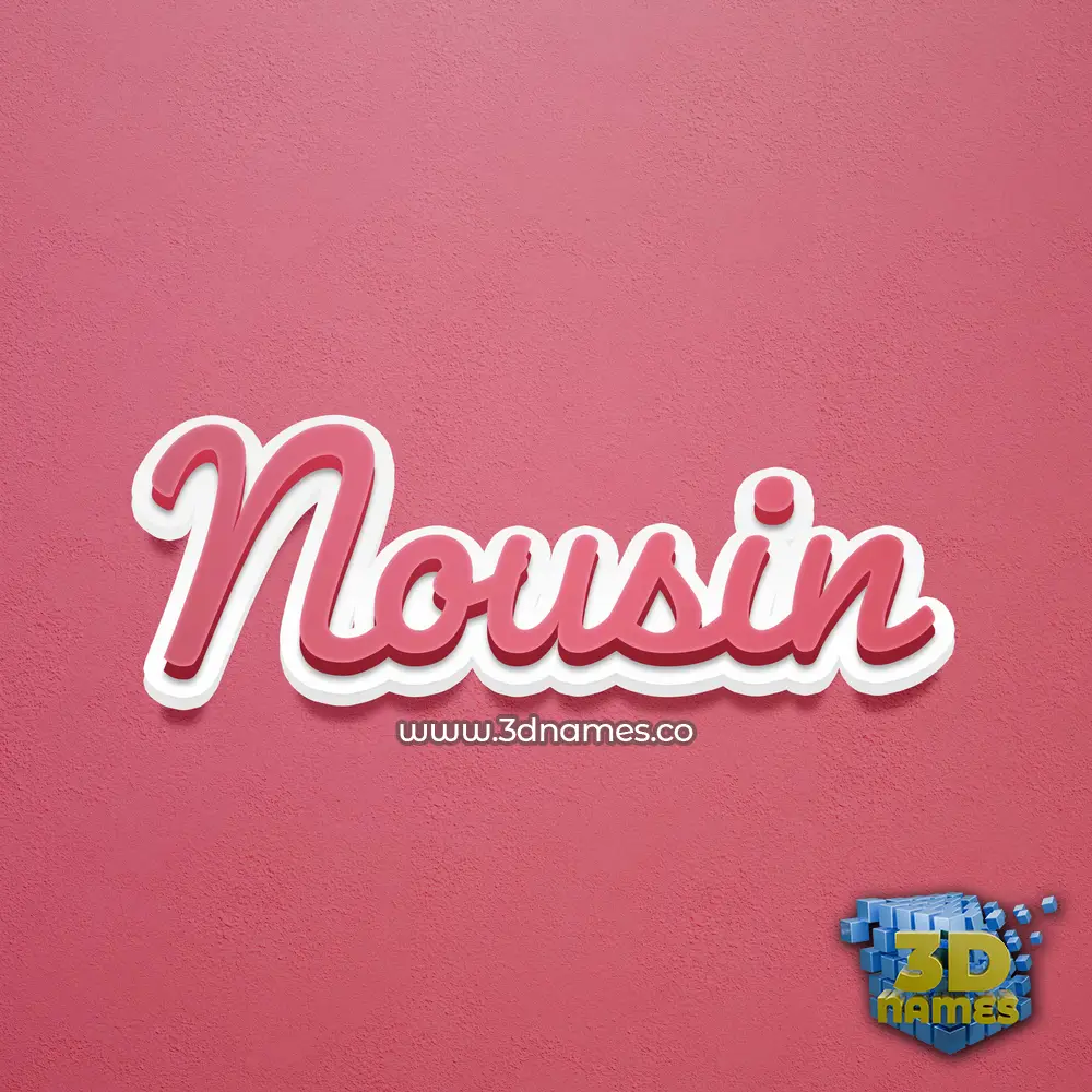 nousin in Red Scribble style - 3D name wallpaper