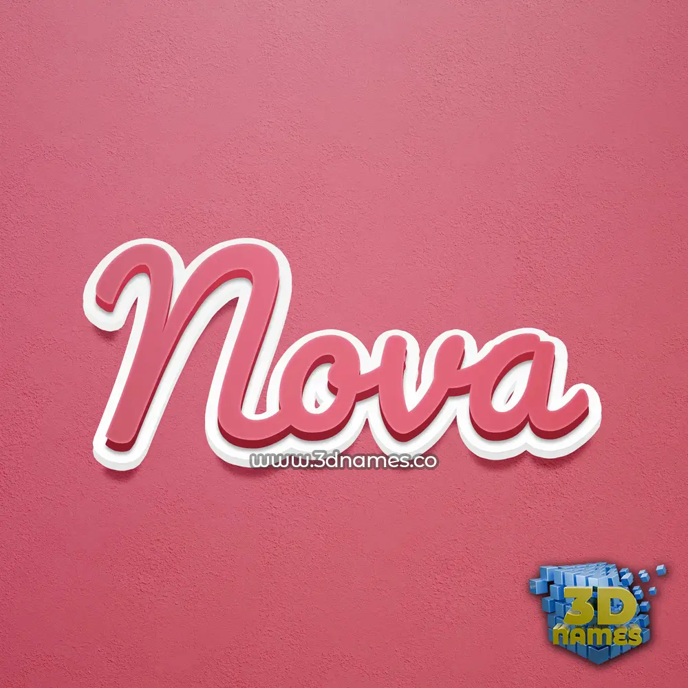 nova in Red Scribble style - 3D name wallpaper