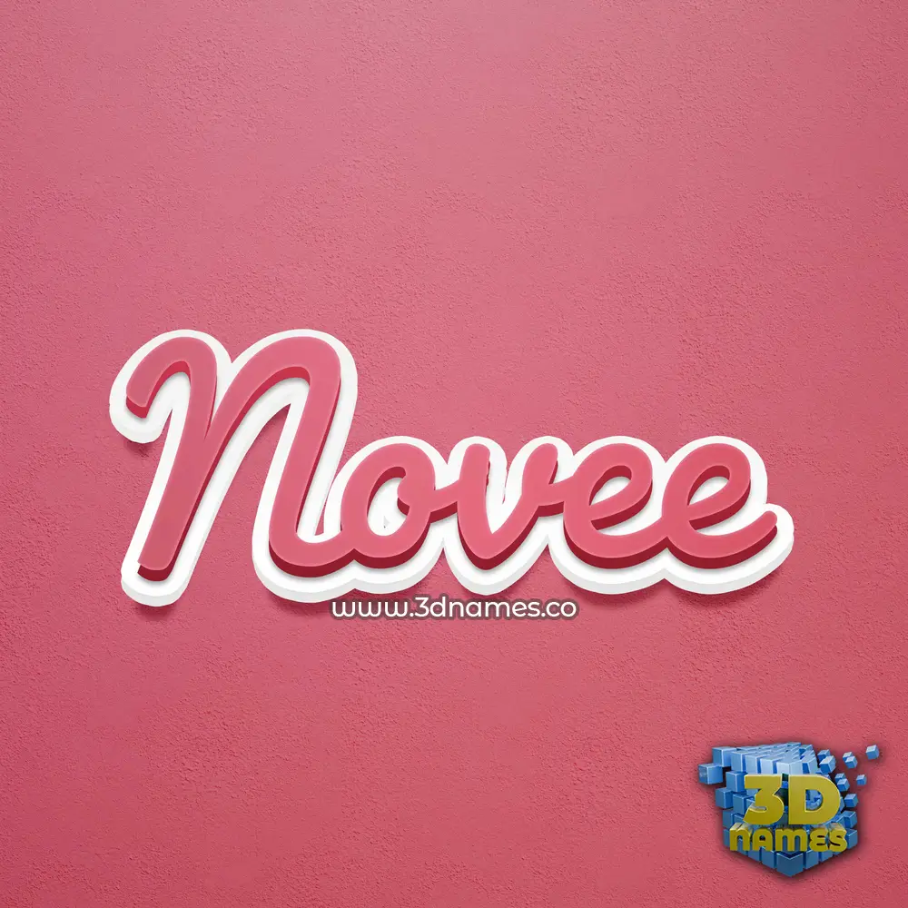 novee in Red Scribble style - 3D name wallpaper