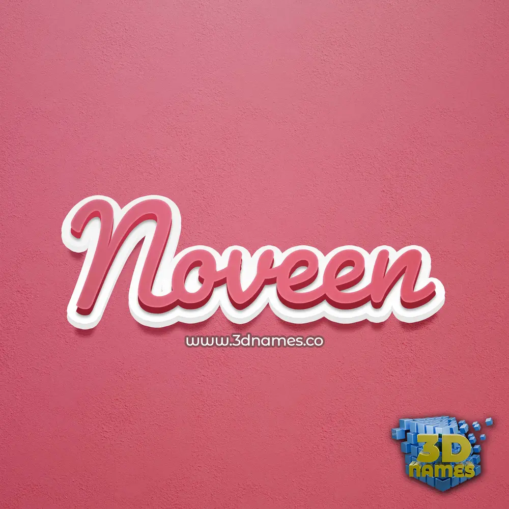 noveen in Red Scribble style - 3D name wallpaper