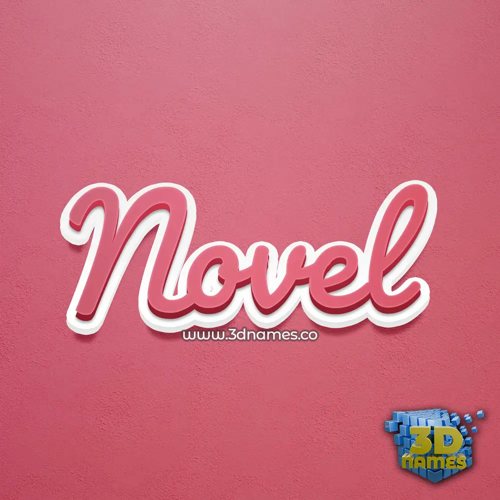 novel in Red Scribble style - 3D name wallpaper