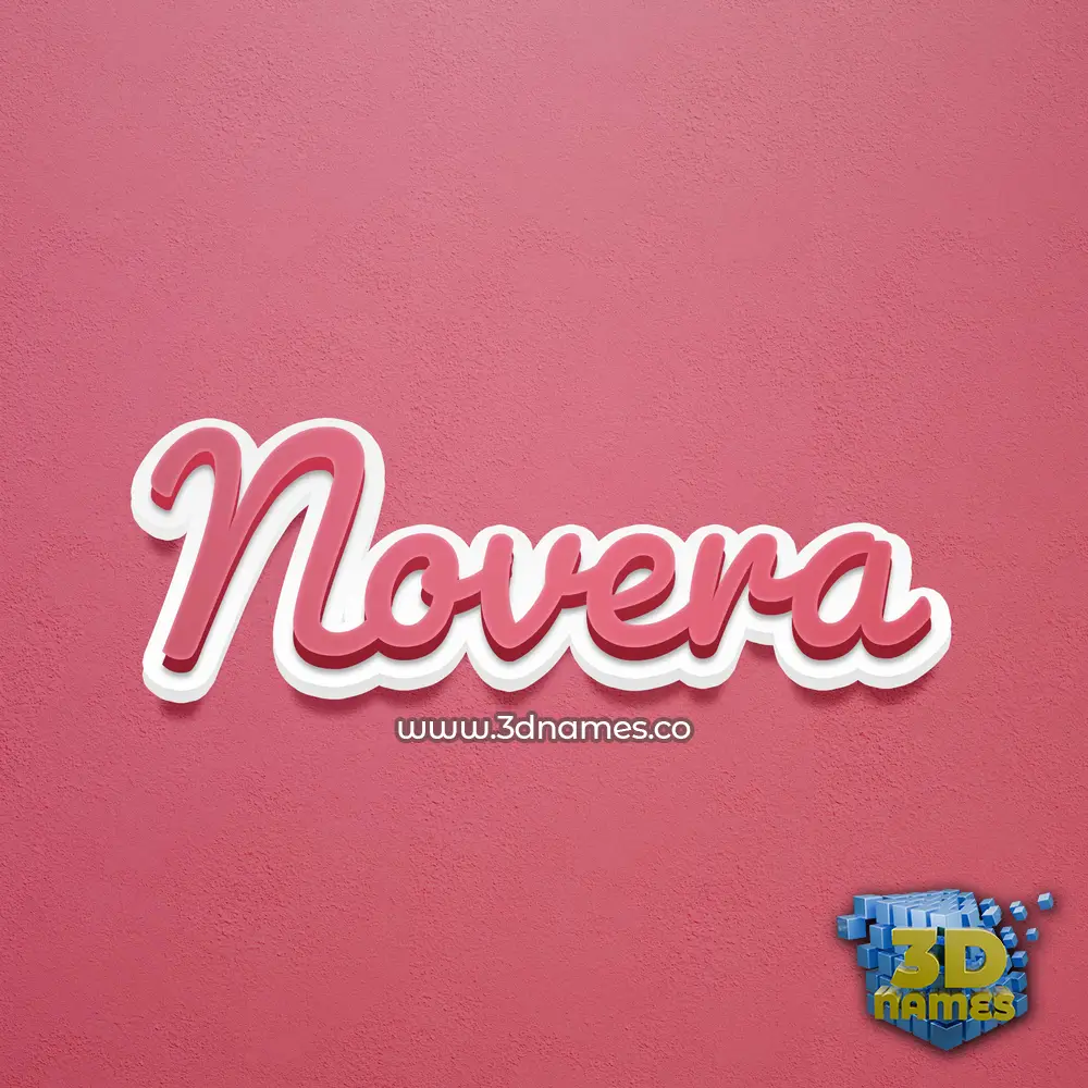novera in Red Scribble style - 3D name wallpaper