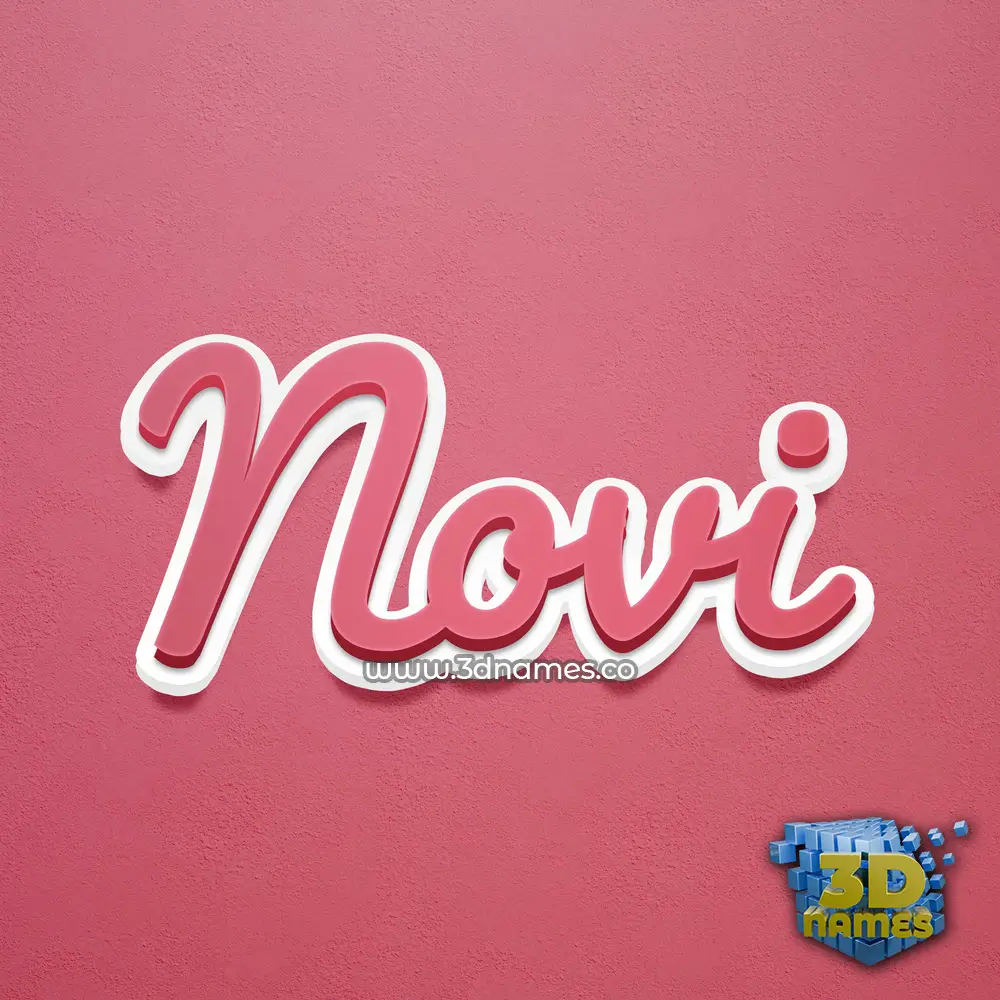 novi in Red Scribble style - 3D name wallpaper