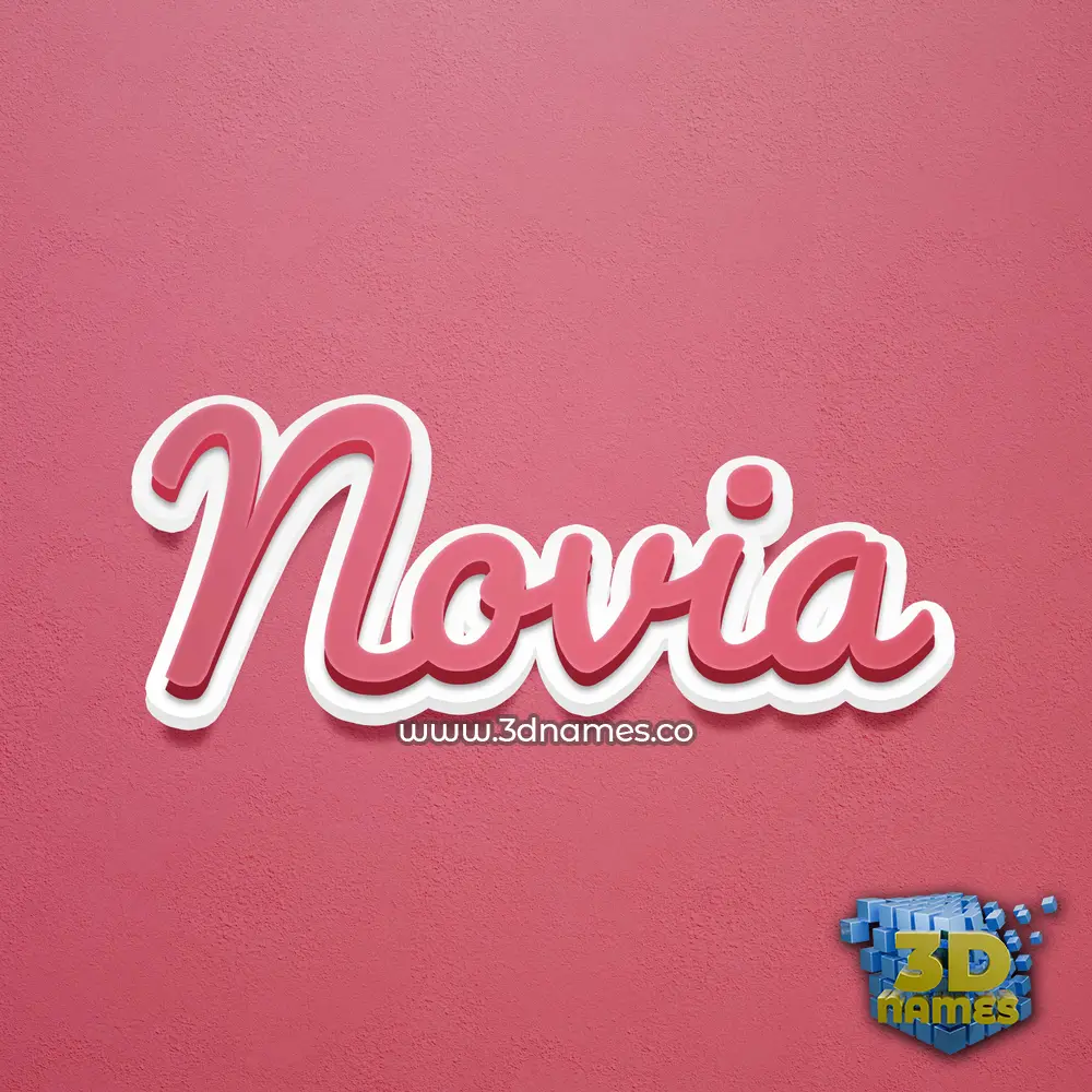 novia in Red Scribble style - 3D name wallpaper