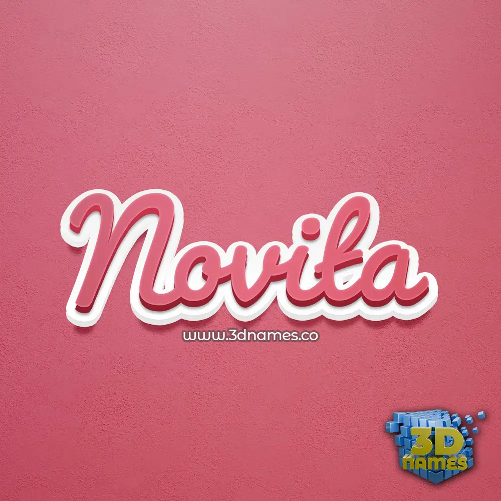 novita in Red Scribble style - 3D name wallpaper