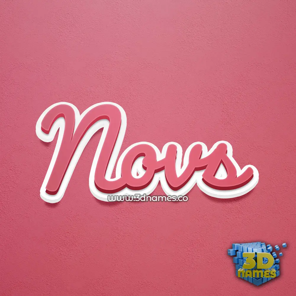 novs in Red Scribble style - 3D name wallpaper