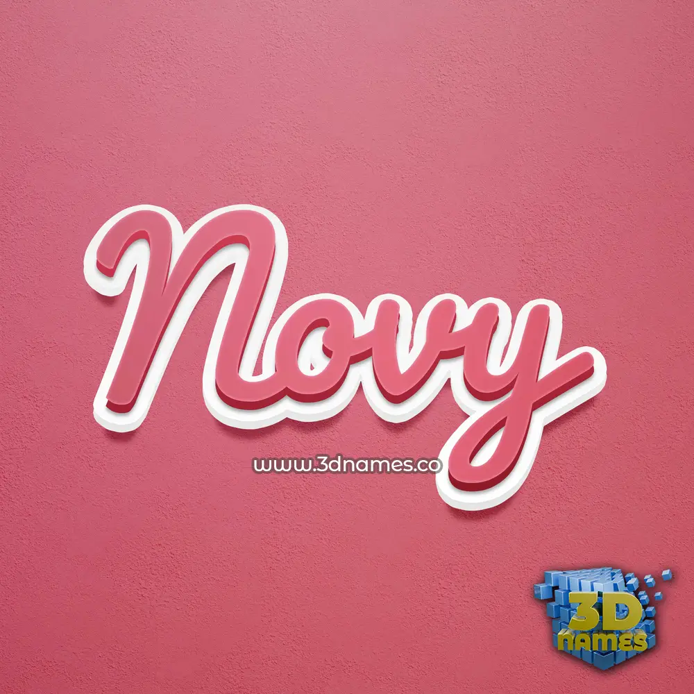 novy in Red Scribble style - 3D name wallpaper