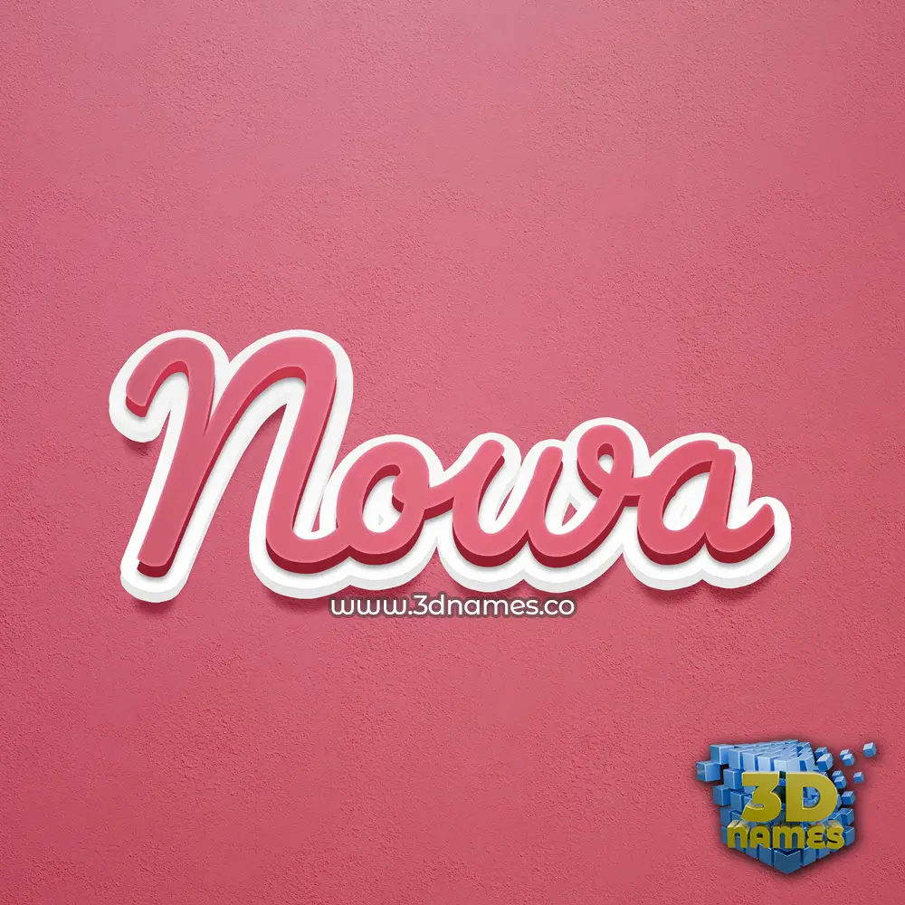 nowa in Red Scribble style - 3D name wallpaper
