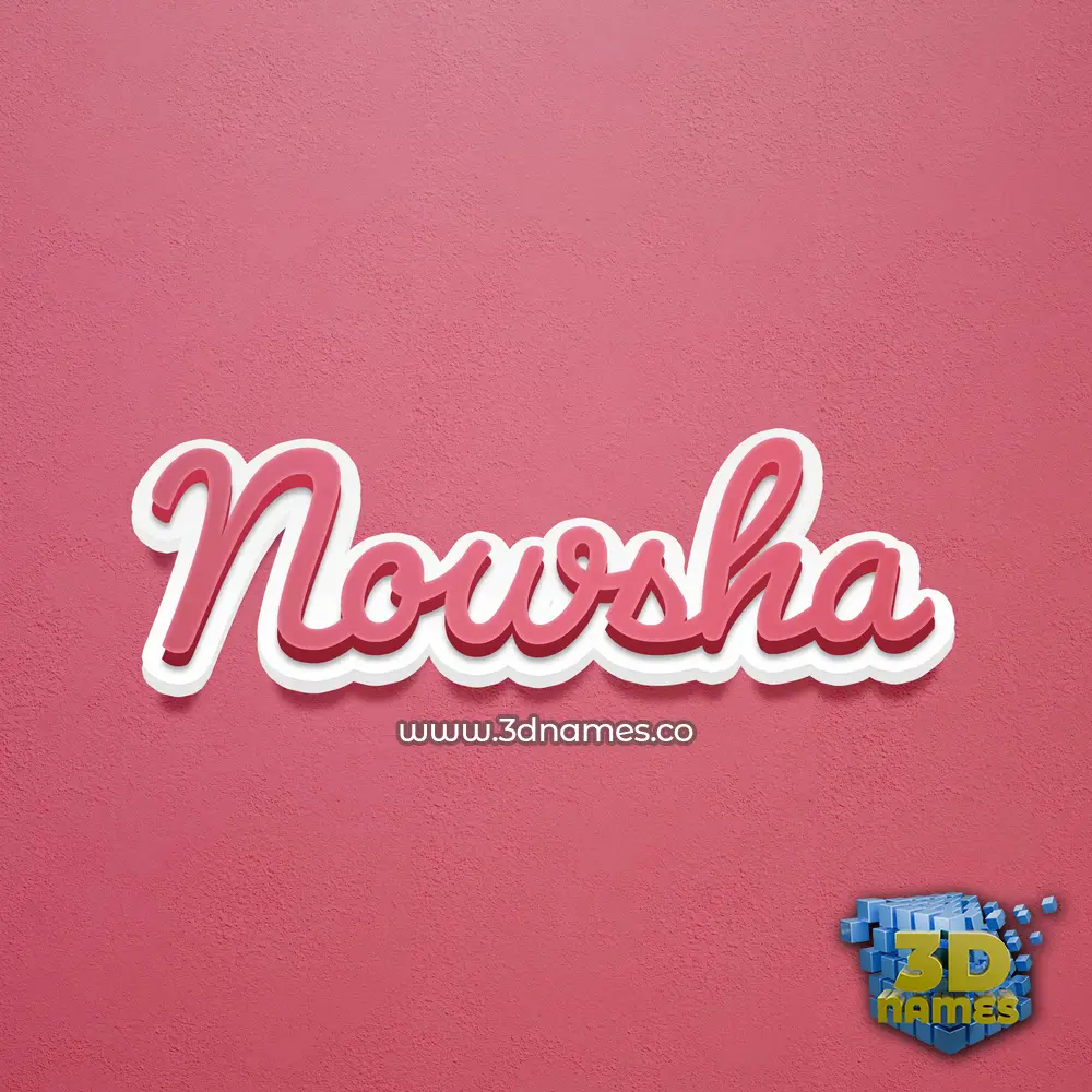 nowsha in Red Scribble style - 3D name wallpaper
