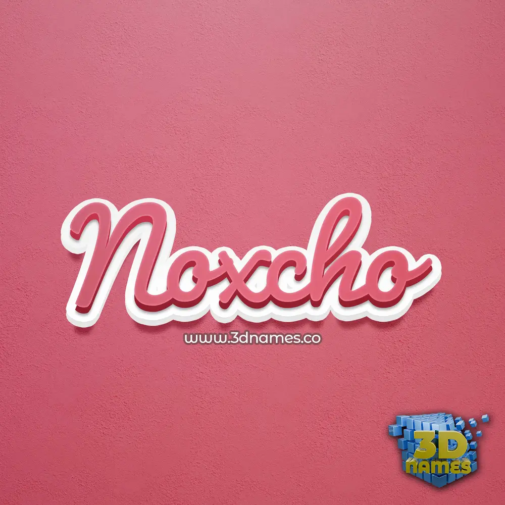 noxcho in Red Scribble style - 3D name wallpaper