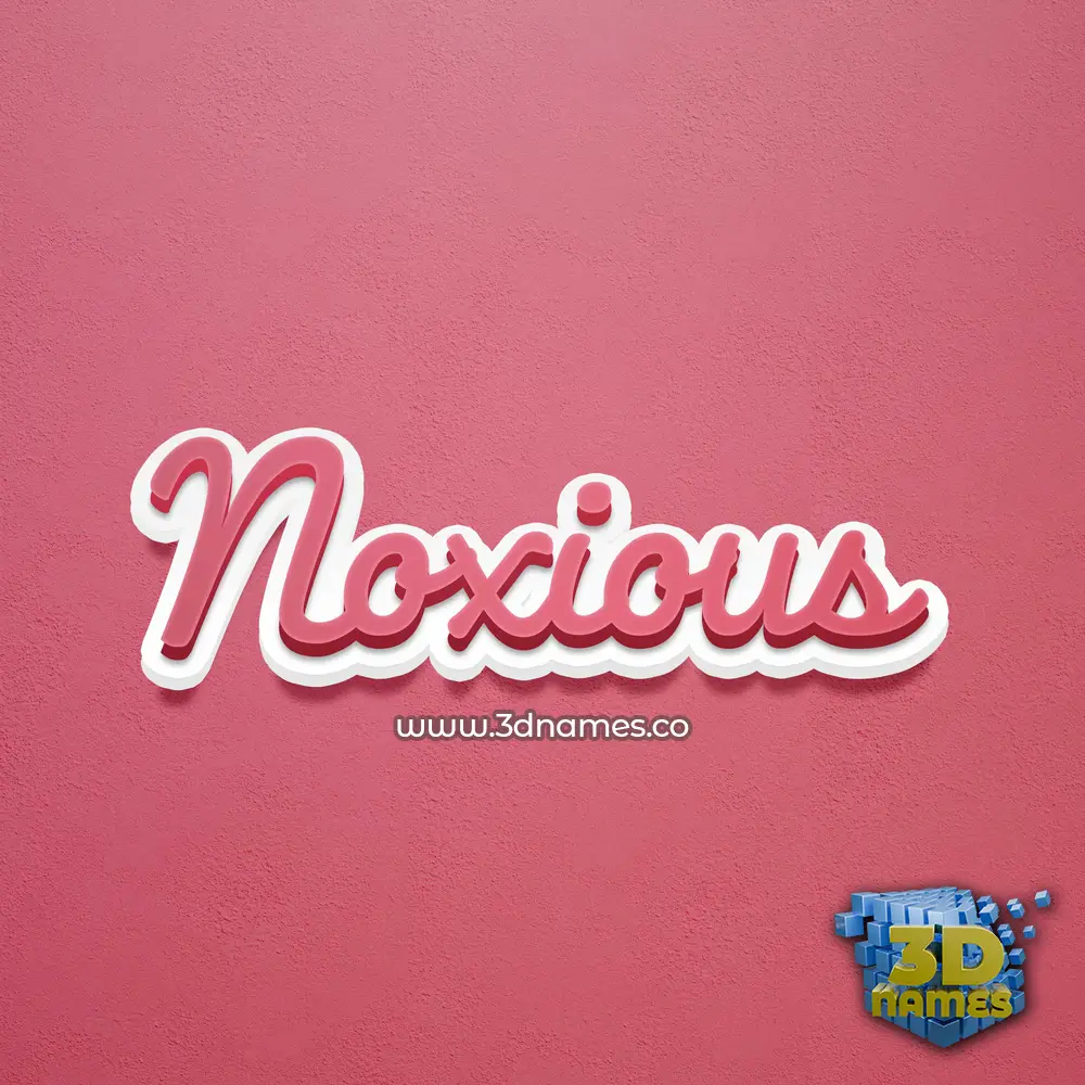 noxious in Red Scribble style - 3D name wallpaper