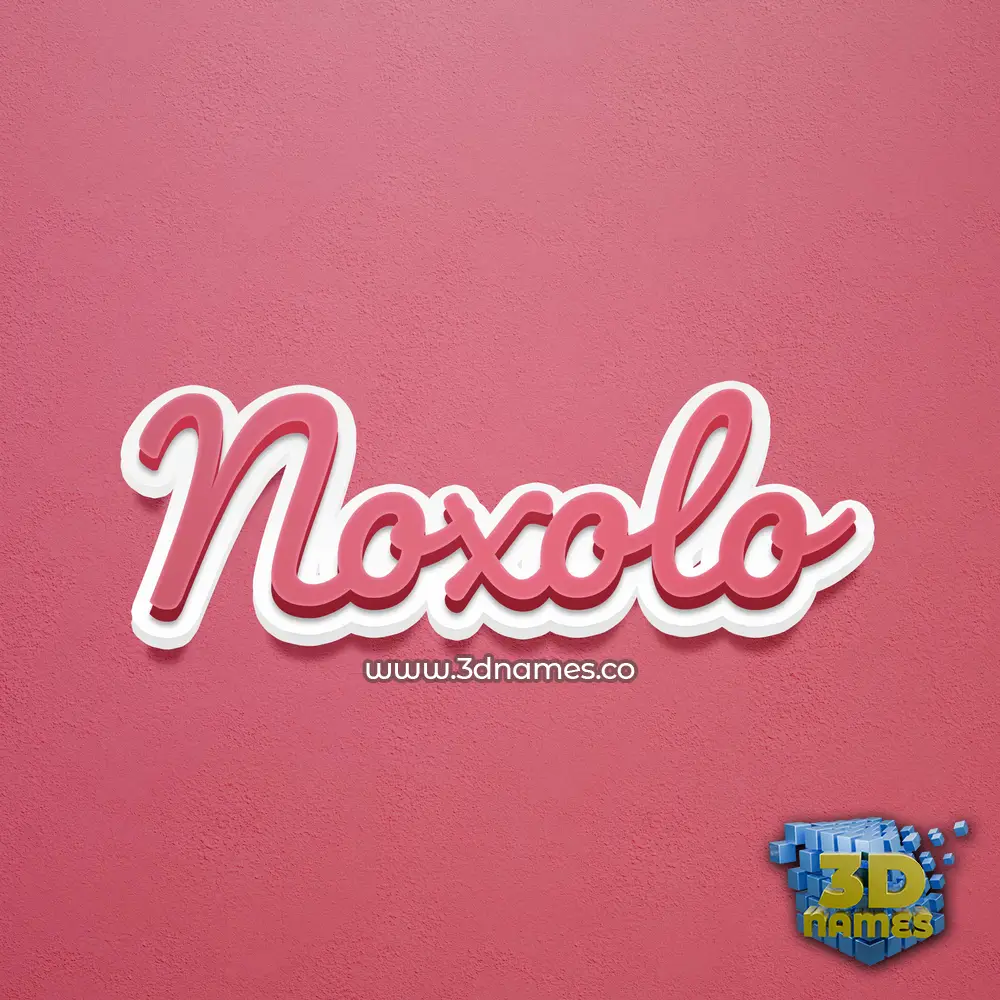 noxolo in Red Scribble style - 3D name wallpaper