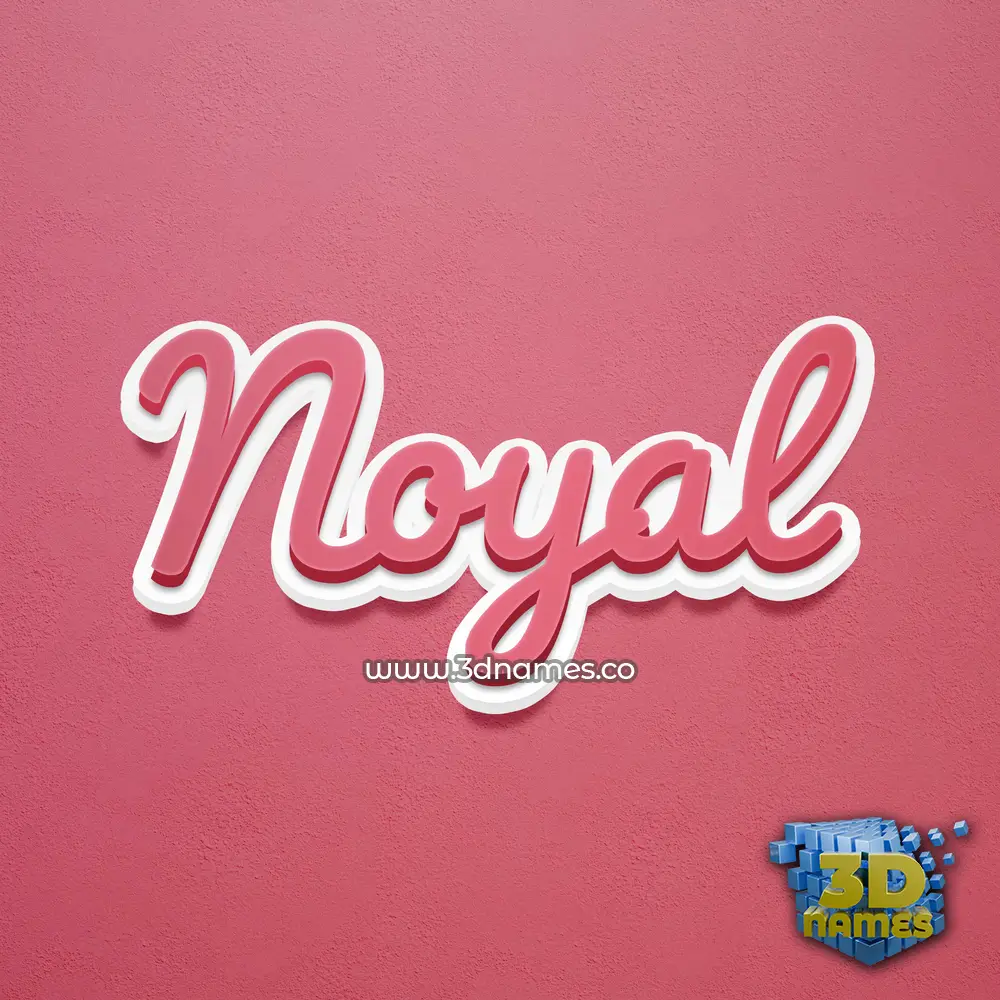 noyal in Red Scribble style - 3D name wallpaper