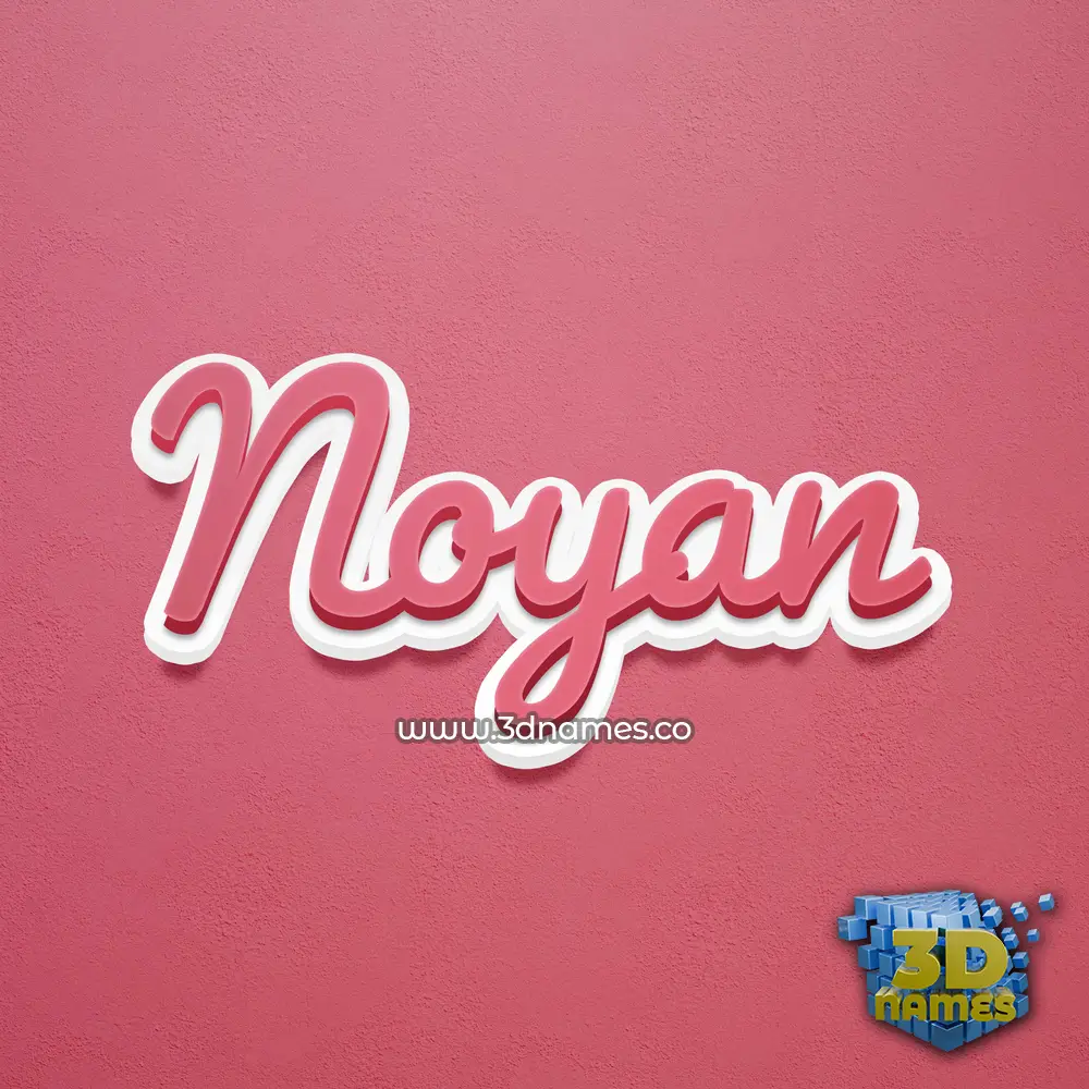 noyan in Red Scribble style - 3D name wallpaper