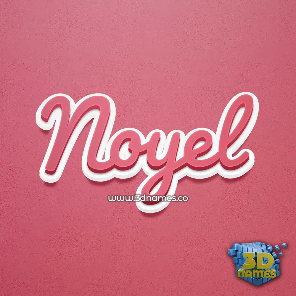 noyel in Red Scribble style - 3D name wallpaper