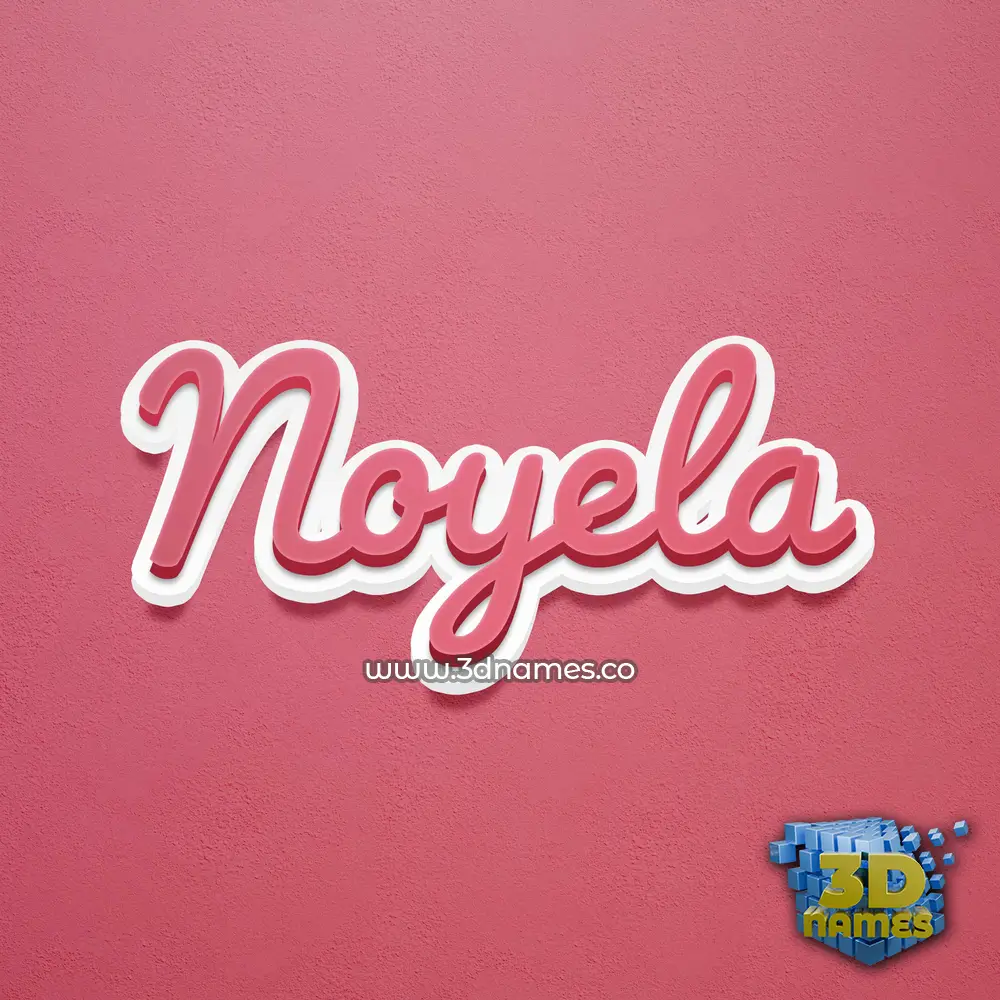 noyela in Red Scribble style - 3D name wallpaper