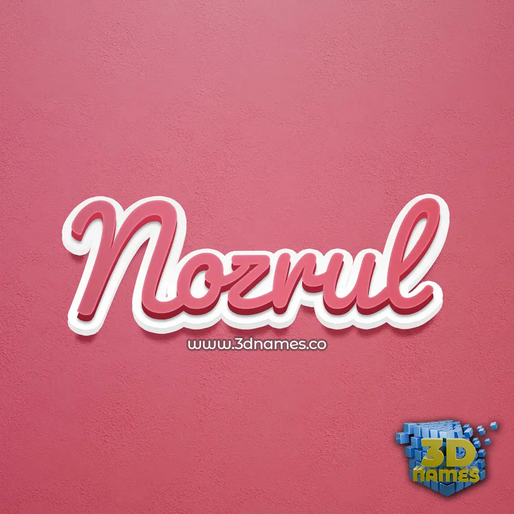 nozrul in Red Scribble style - 3D name wallpaper