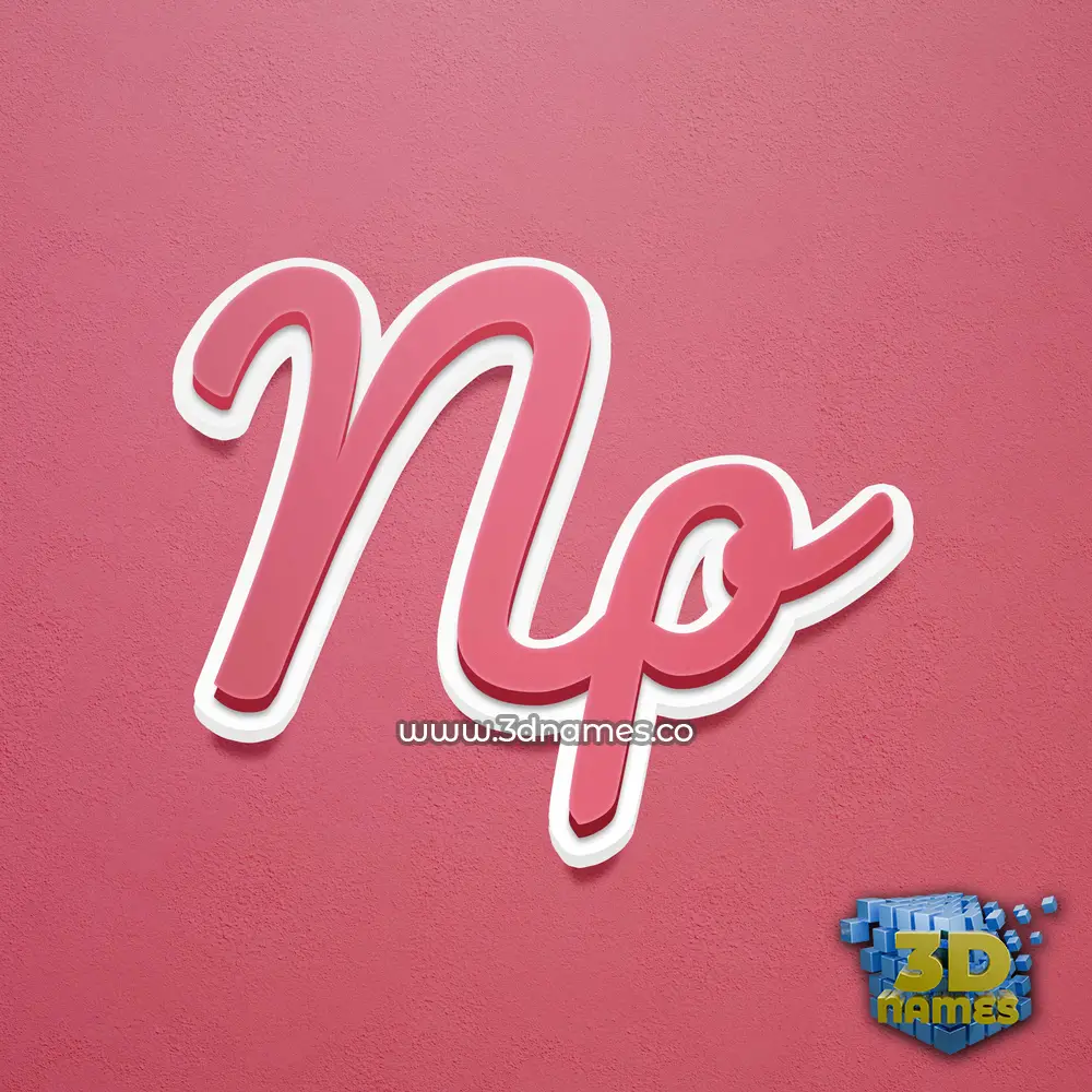 np in Red Scribble style - 3D name wallpaper