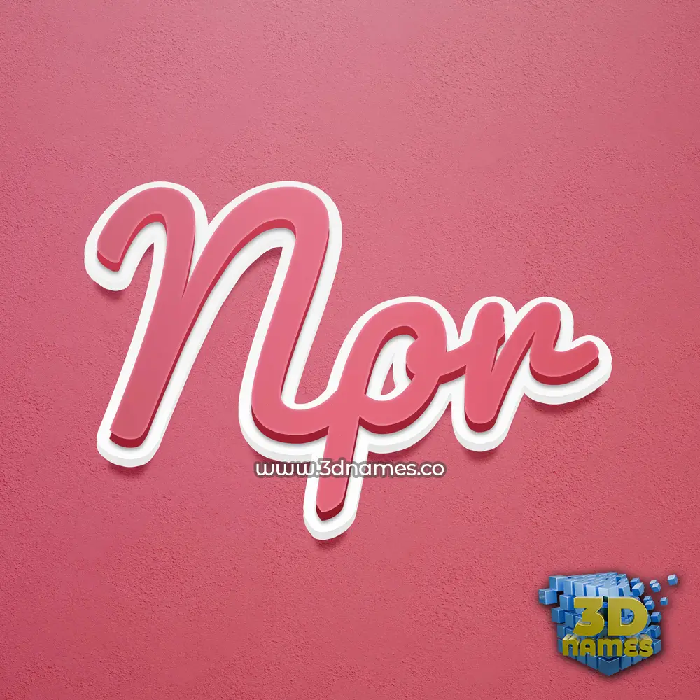 npr in Red Scribble style - 3D name wallpaper