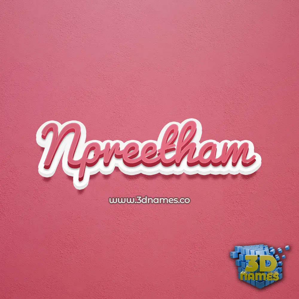 npreetham in Red Scribble style - 3D name wallpaper