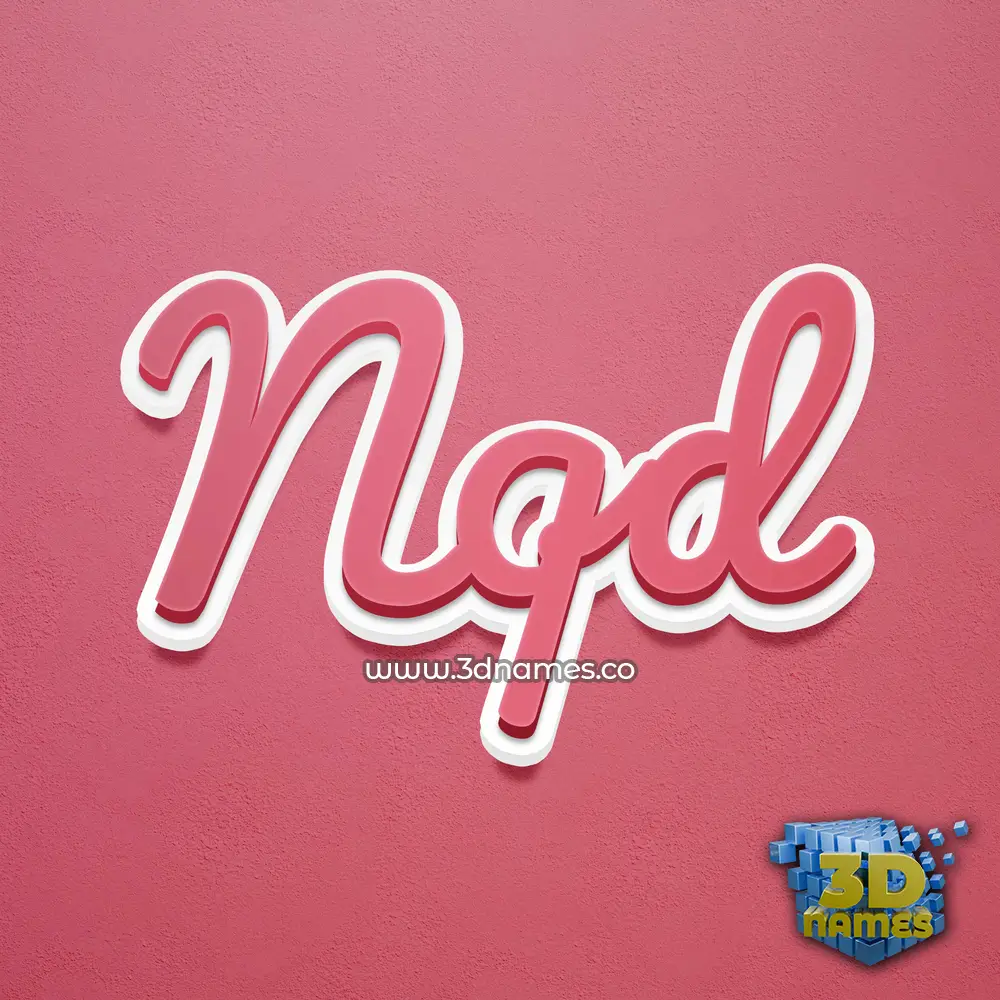 nqd in Red Scribble style - 3D name wallpaper