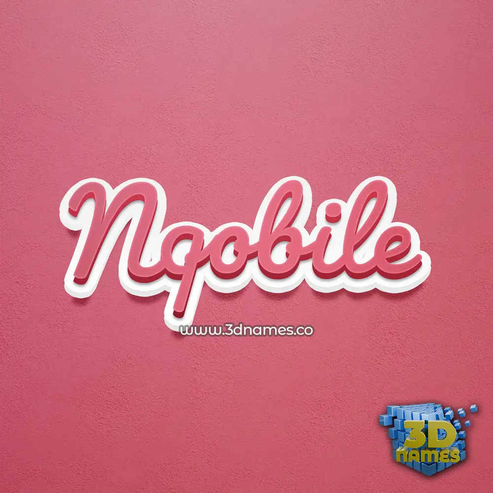 nqobile in Red Scribble style - 3D name wallpaper