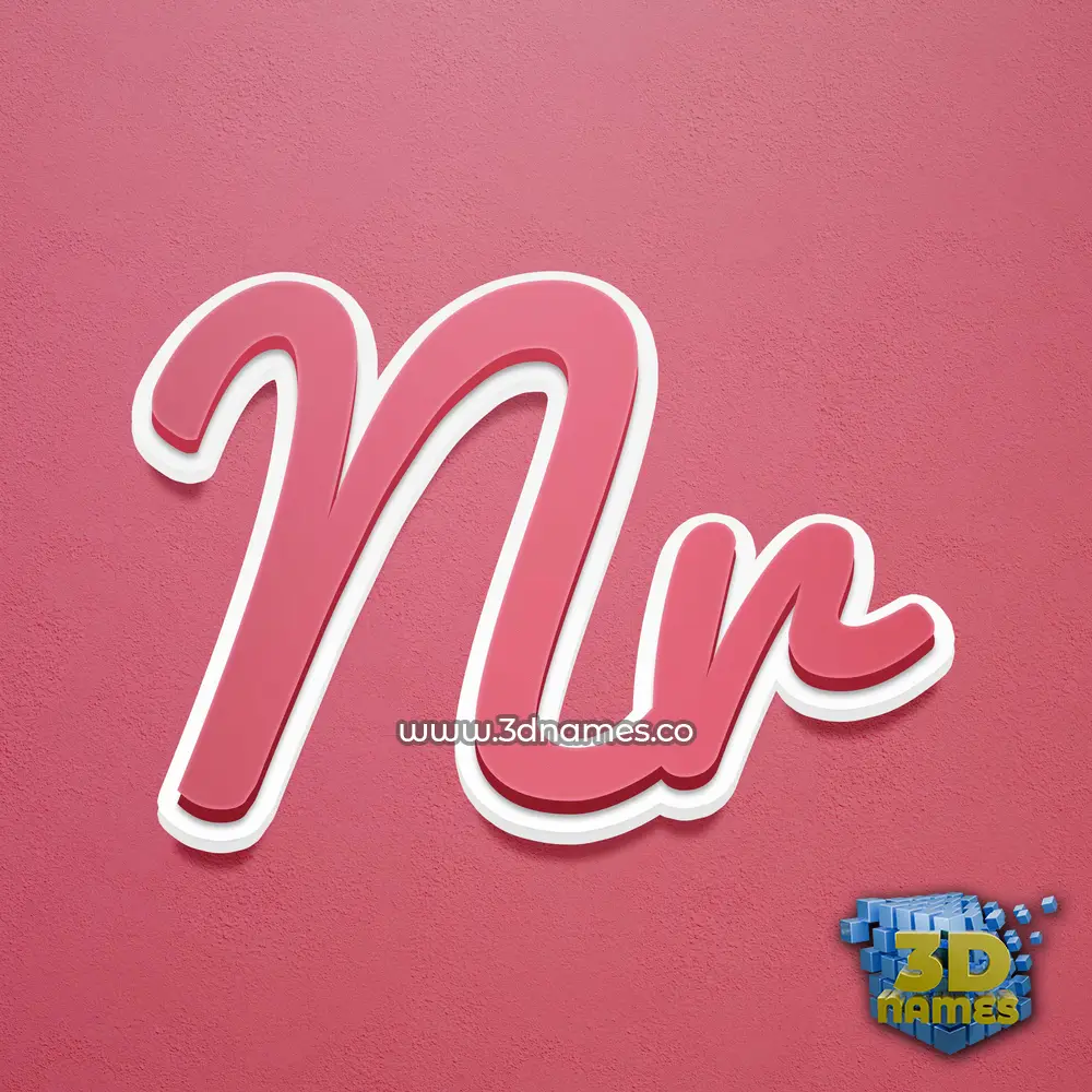 nr in Red Scribble style - 3D name wallpaper