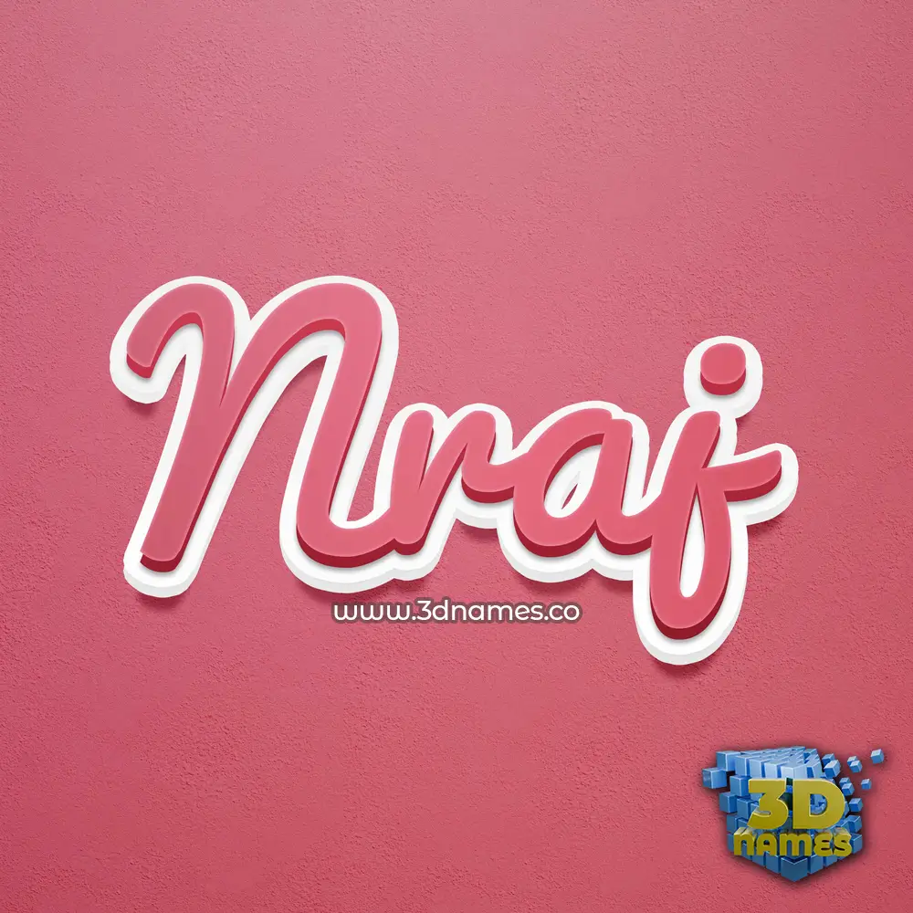 nraj in Red Scribble style - 3D name wallpaper