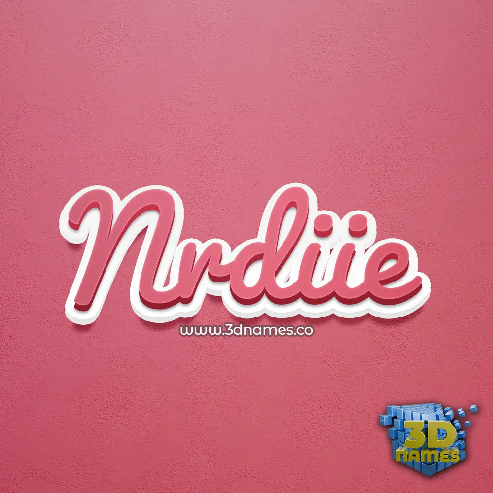 nrdiie in Red Scribble style - 3D name wallpaper