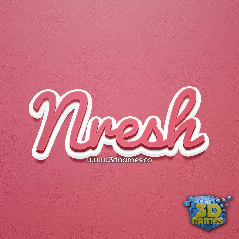 nresh in Red Scribble style - 3D name wallpaper