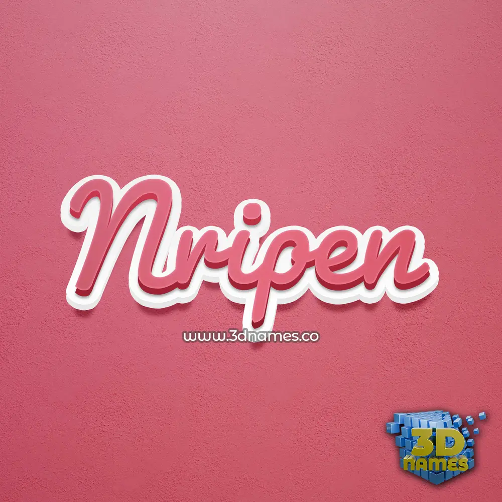 nripen in Red Scribble style - 3D name wallpaper