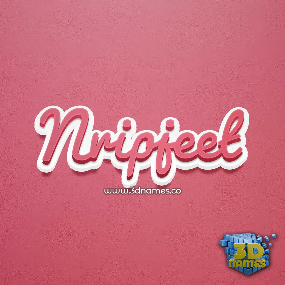 nripjeet in Red Scribble style - 3D name wallpaper