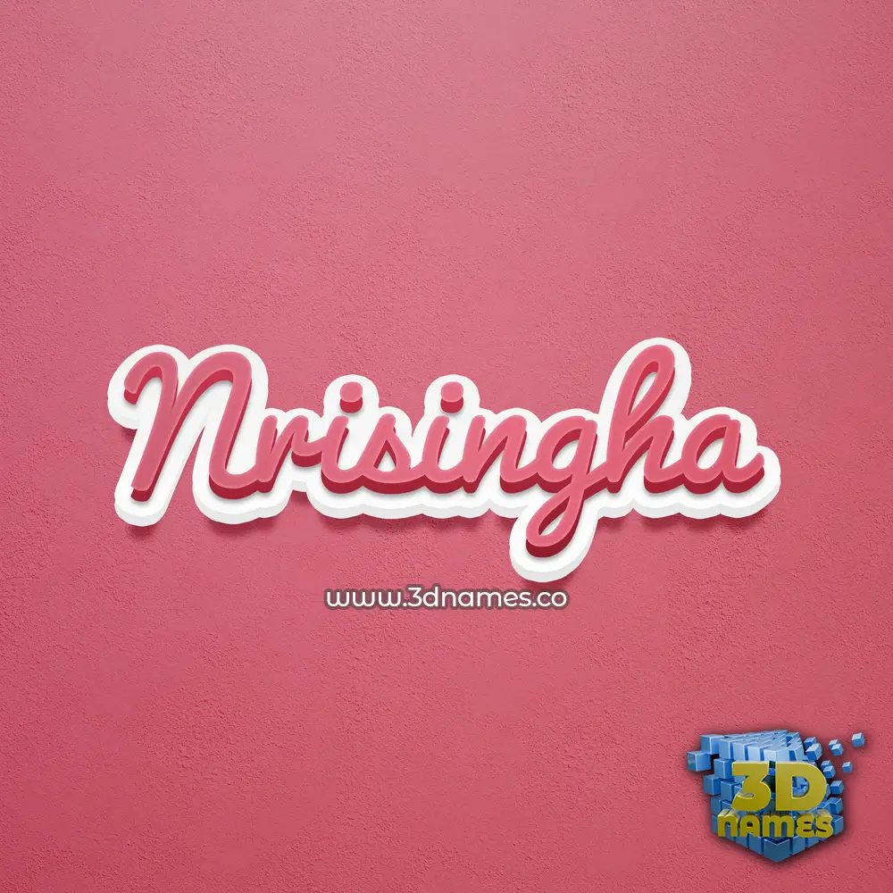 nrisingha in Red Scribble style - 3D name wallpaper